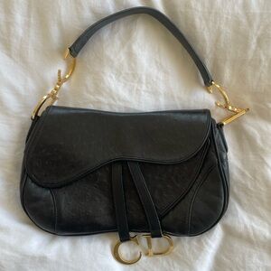 Dior Double Saddle Ostrich Leather bag - Vintage